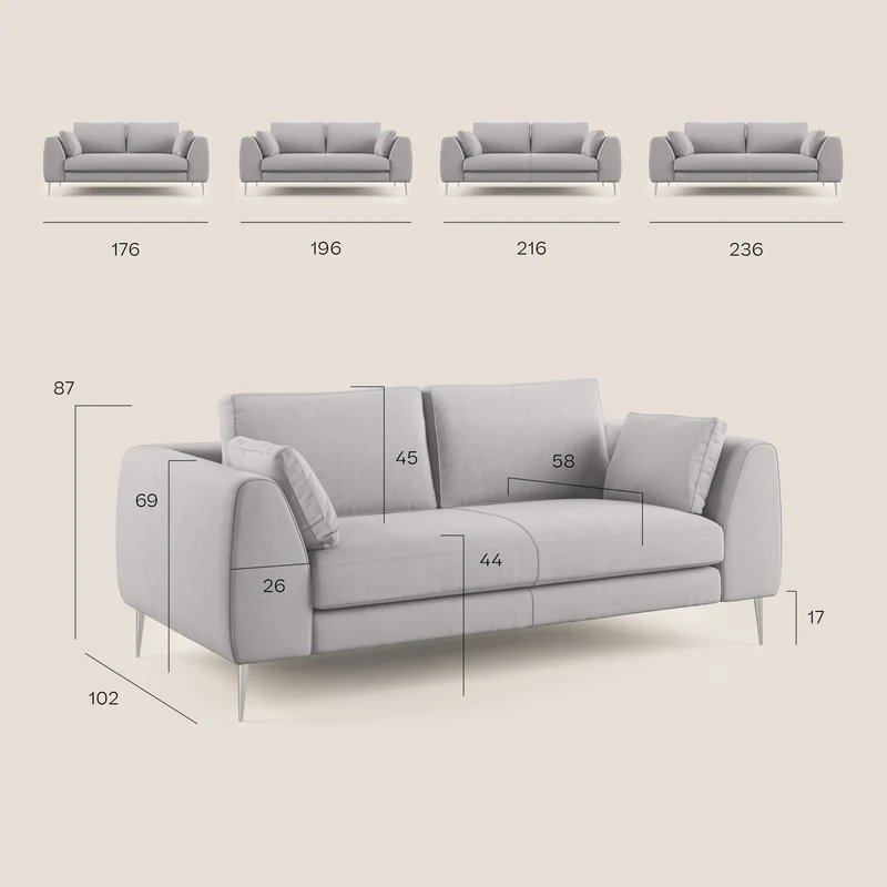 Plano canapé moderne en microfibre technique détachable T11 rouge