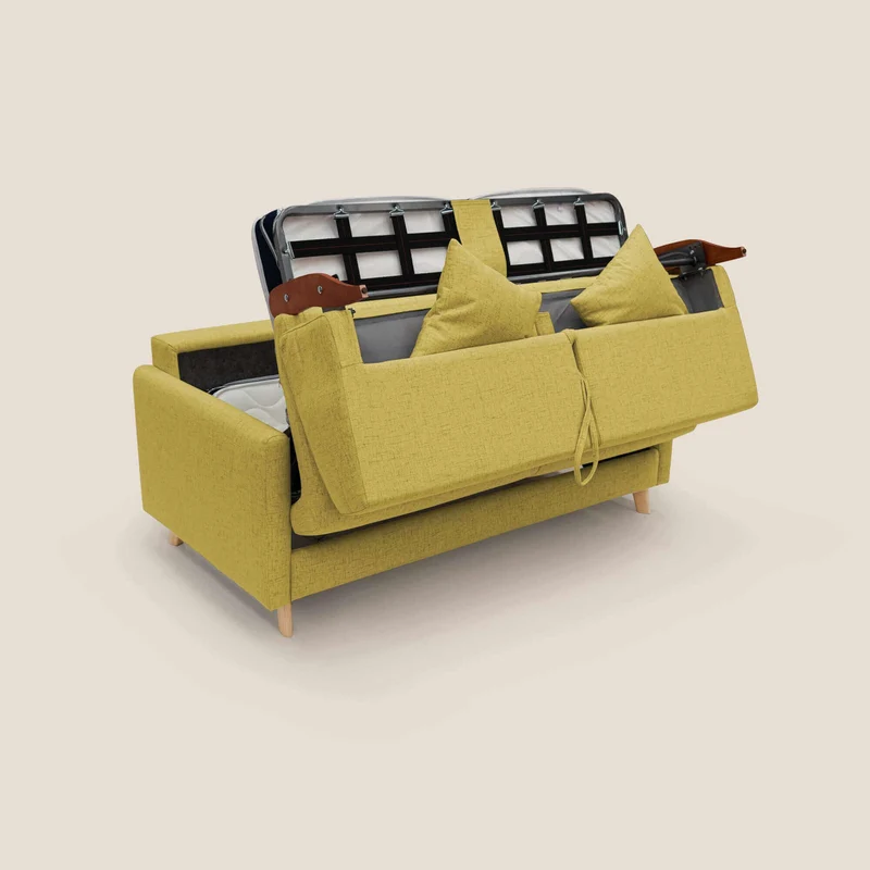 Edgar canapé convertible en tissu FELIS imperméable T03 jaune