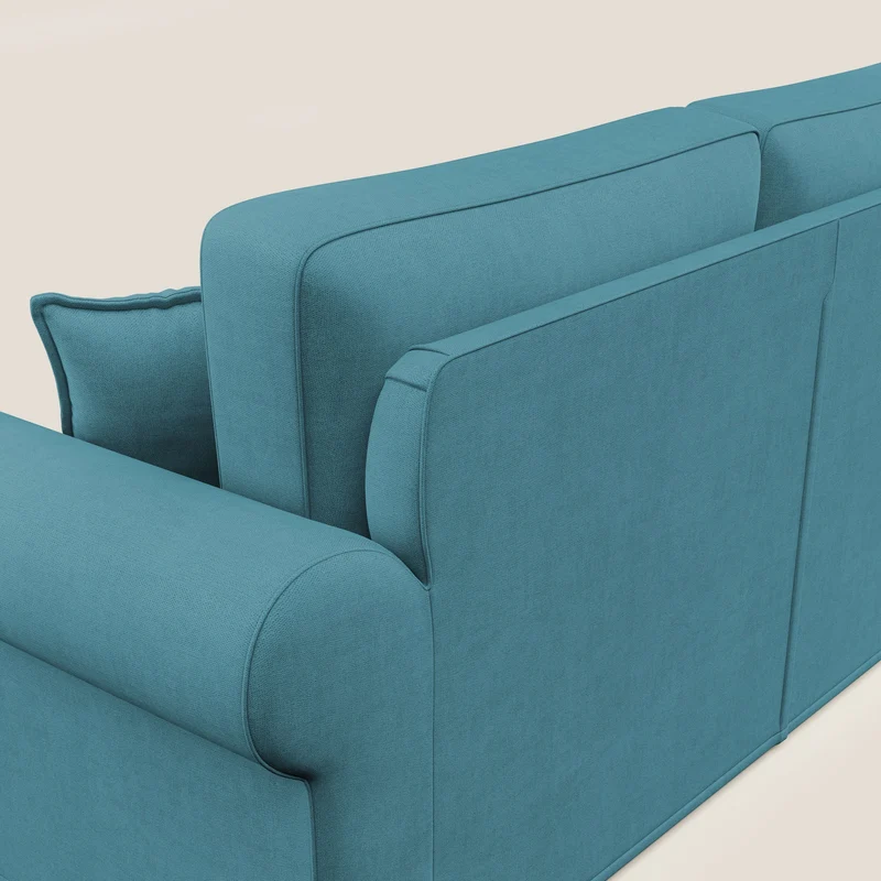 Lady canapé classique en plume d'oie réalisé avec un tissu imperméable T02 azur