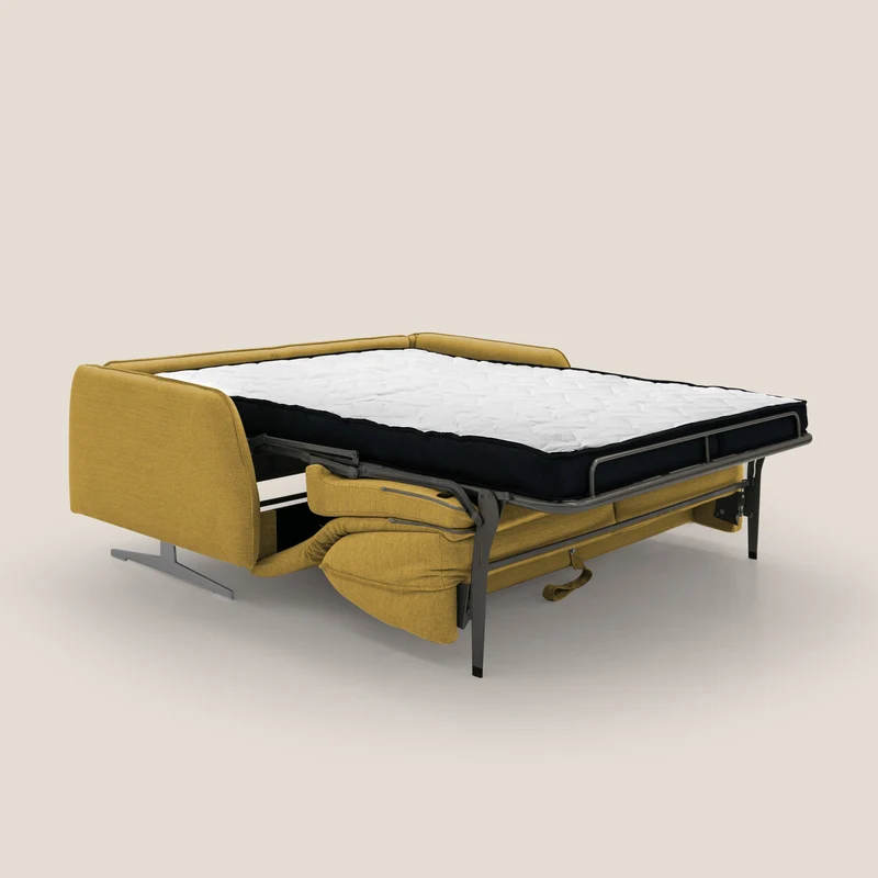 Texas Canapé convertible matrimonial moderne en tissu imperméable T19 jaune