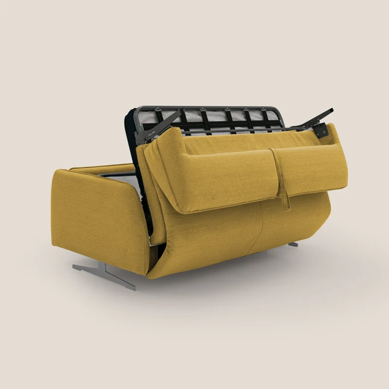 Texas Canapé convertible matrimonial moderne en tissu imperméable T19 jaune