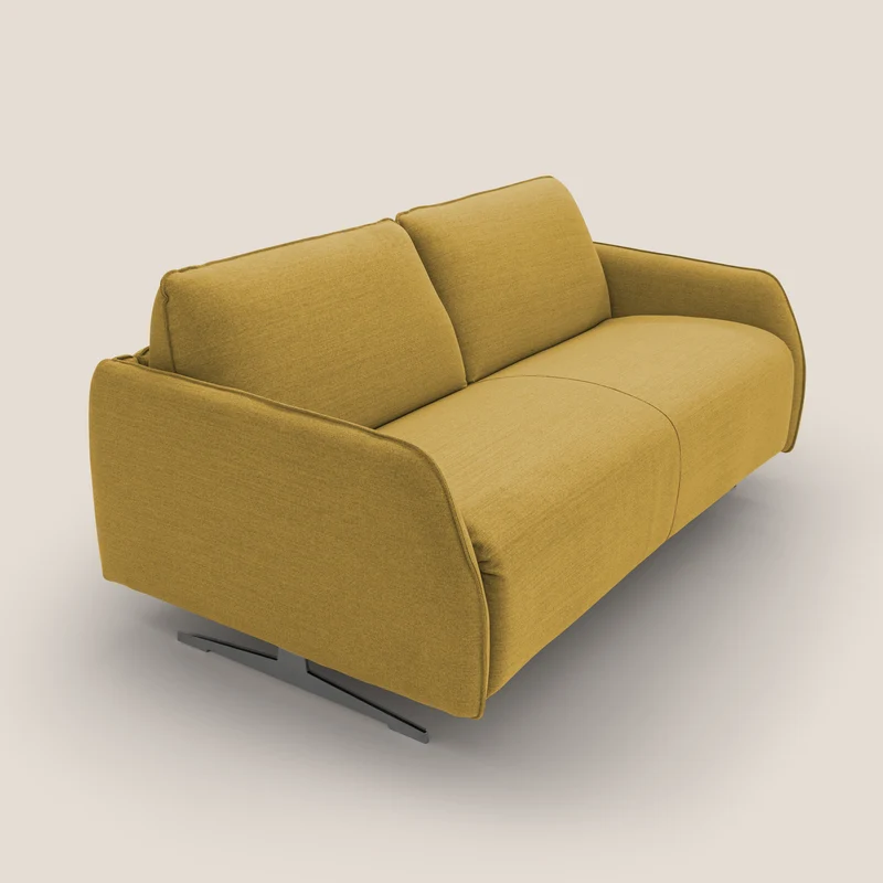 Texas Canapé convertible matrimonial moderne en tissu imperméable T19 jaune