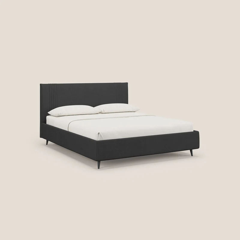 Yvonne lit avec coffre en tissu doux imperméable T02 noir