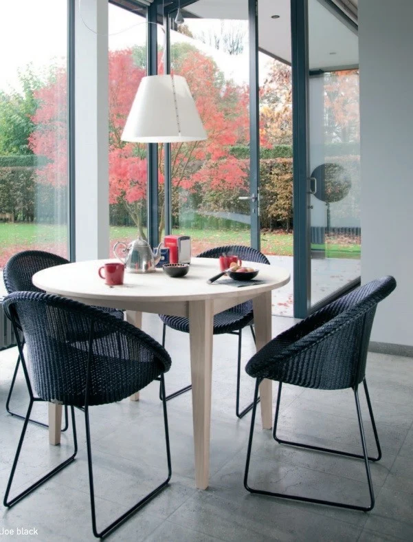 Fauteuil JOE en loom 26 coloris - Piètement Laqué Noir