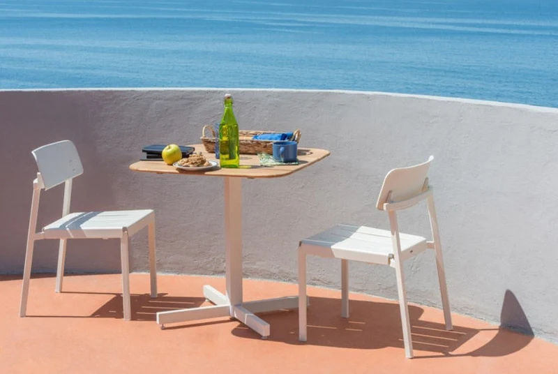 Table de repas SHINE 79 X 79 cm - Plateau Teck