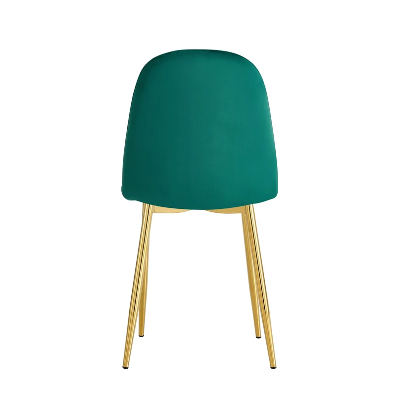 CHAISE SCANDINAVE VELOURS VERT SAPIN PIED GOLD