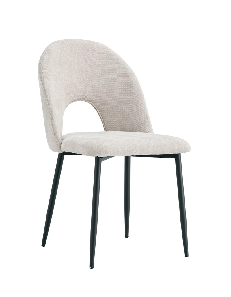 CHAISE TEDDY CHENILLE MOKA PIED METAL NOIR