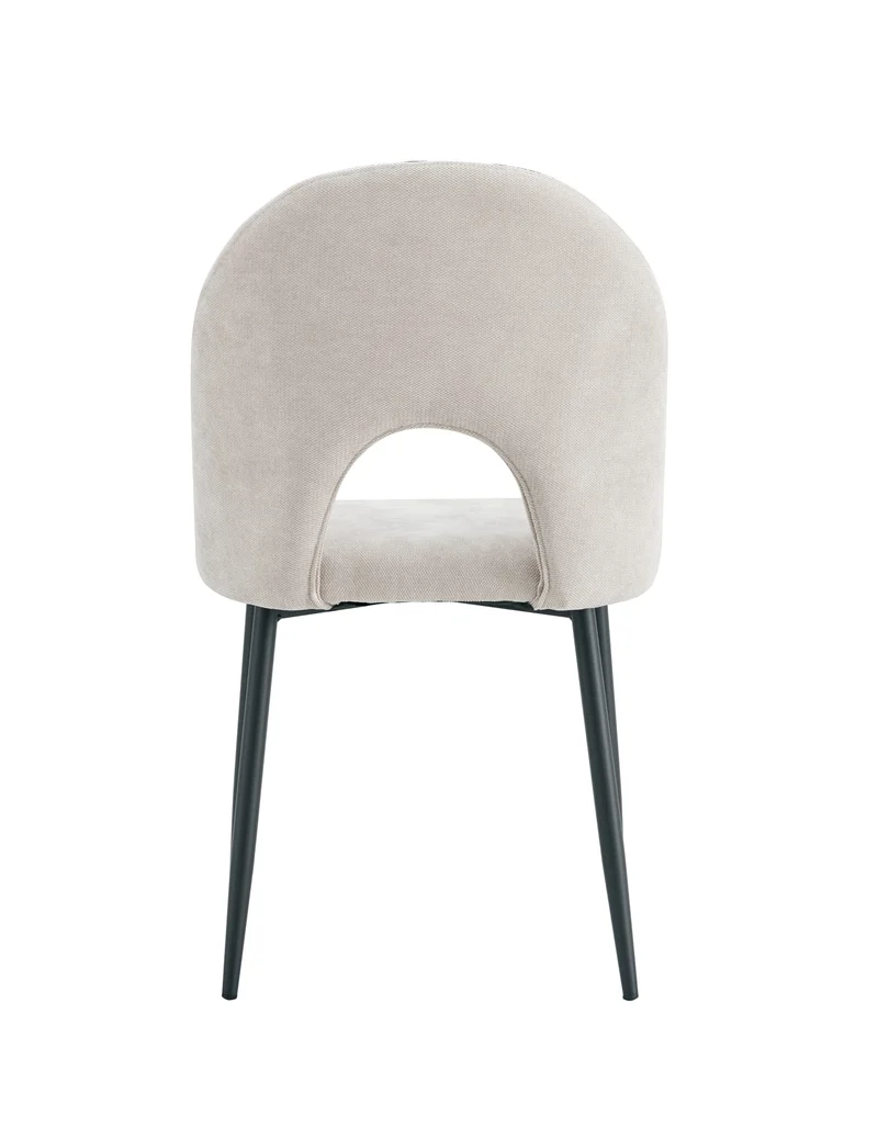 CHAISE TEDDY CHENILLE MOKA PIED METAL NOIR