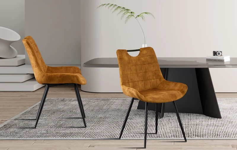 Chaise Nina Velours Or