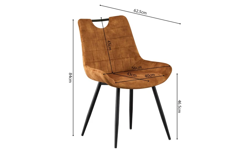 Chaise Nina Velours Or
