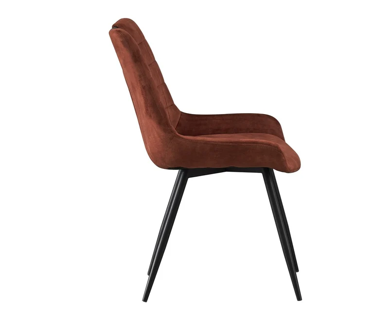 Chaise Nina Velours Rouille