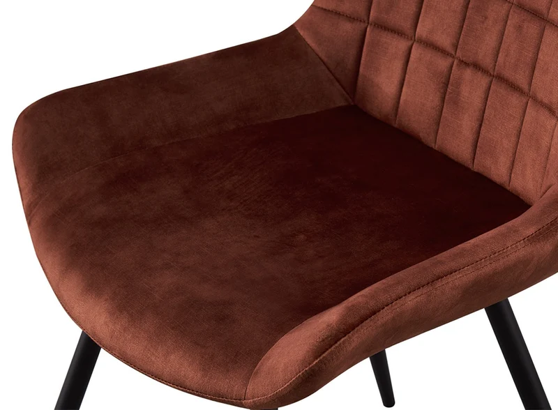 Chaise Nina Velours Rouille