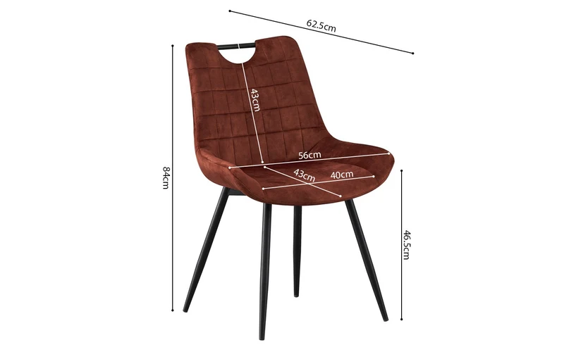 Chaise Nina Velours Rouille
