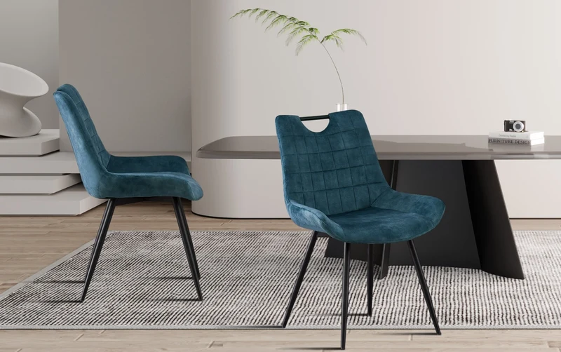 Chaise Nina Velours Petrol