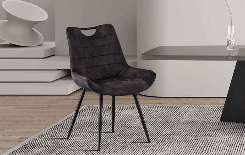 Chaise Nina Velours Gris