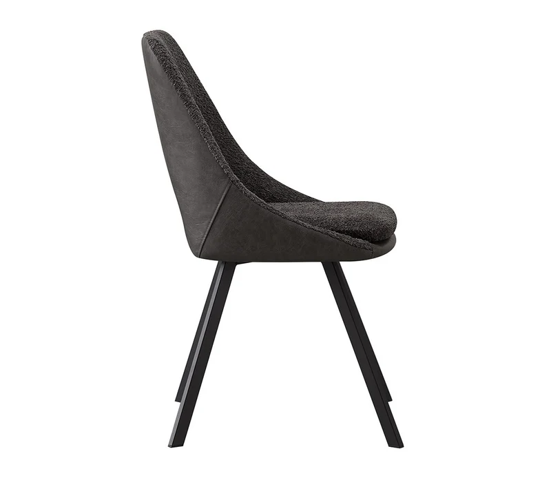 Chaise Filou Bouclé Gris Dos Gris clair