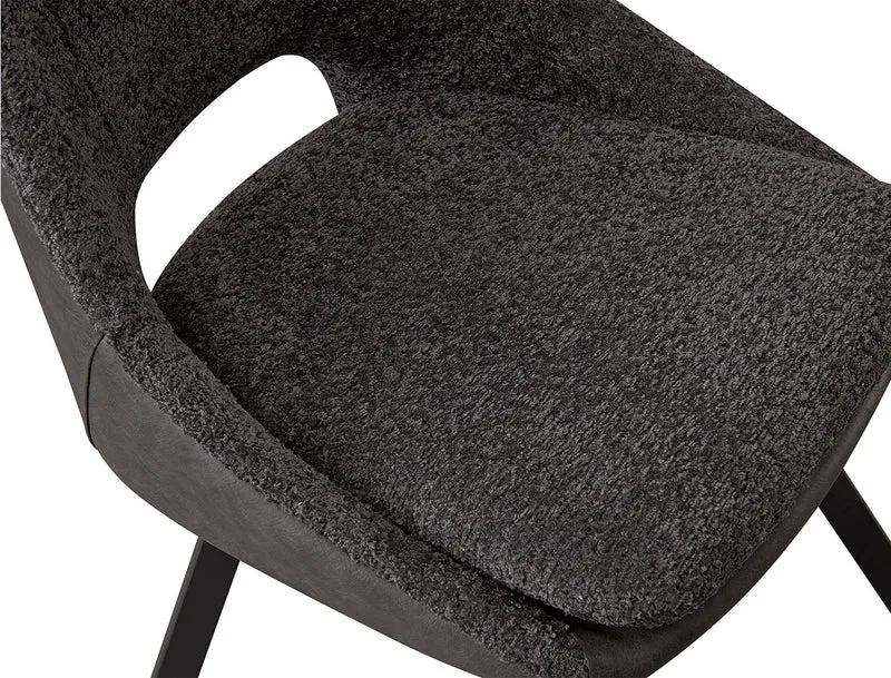Chaise Filou Bouclé Gris Dos Gris clair