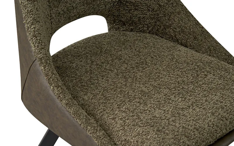 Chaise Filou Bouclé Vert Dos Vert foncé