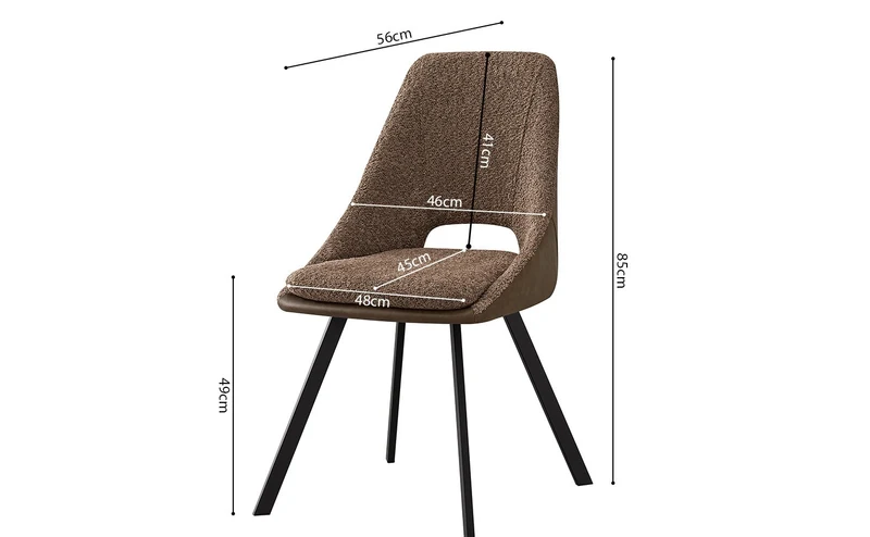 Chaise Filou Bouclé Sable Dos Brun