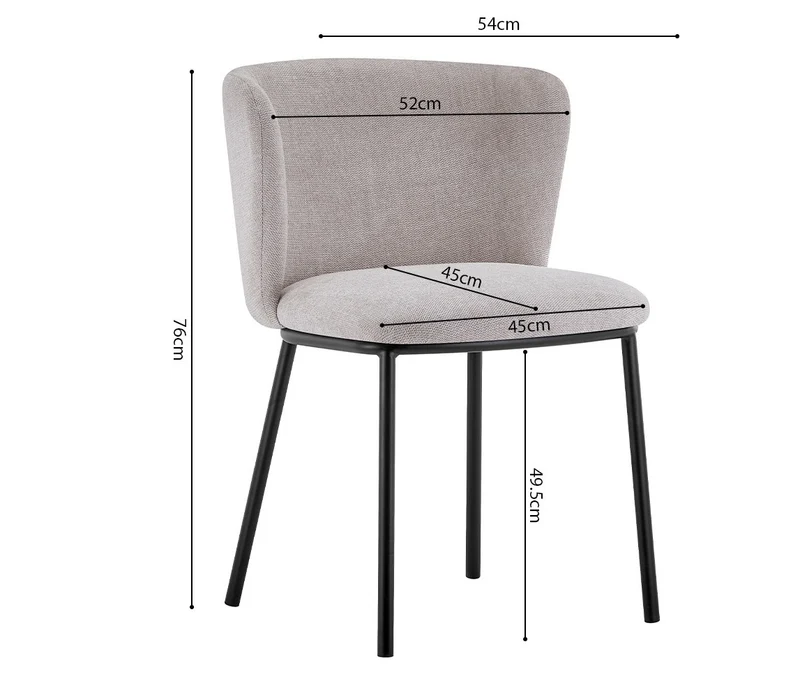 Chaise Arthur Tissu chenille Beige