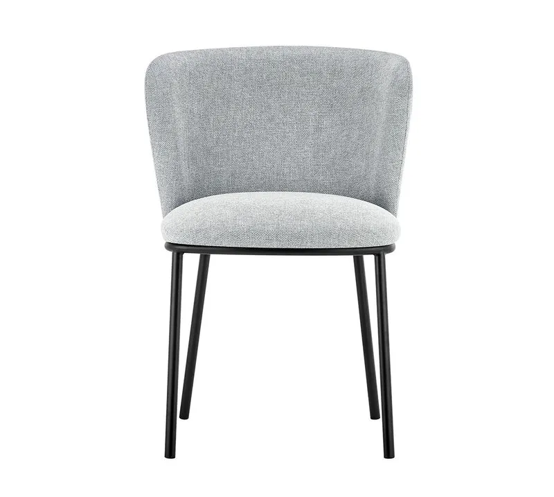 Chaise Arthur Tissu chenille Gris clair