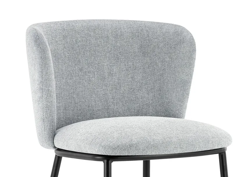 Chaise Arthur Tissu chenille Gris clair
