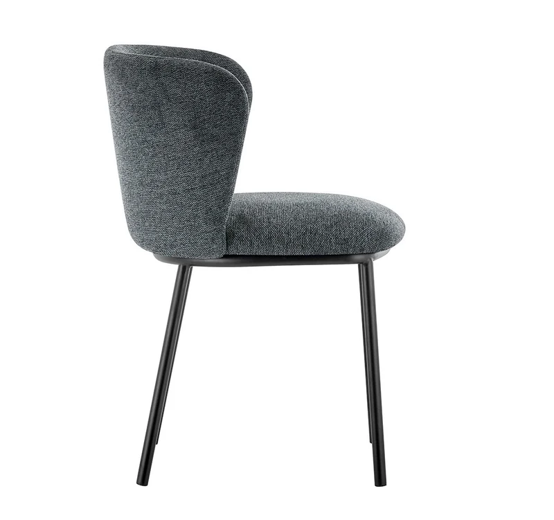 Chaise Arthur Tissu chenille Gris foncé
