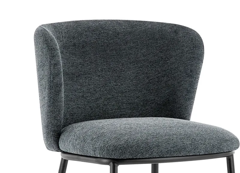 Chaise Arthur Tissu chenille Gris foncé