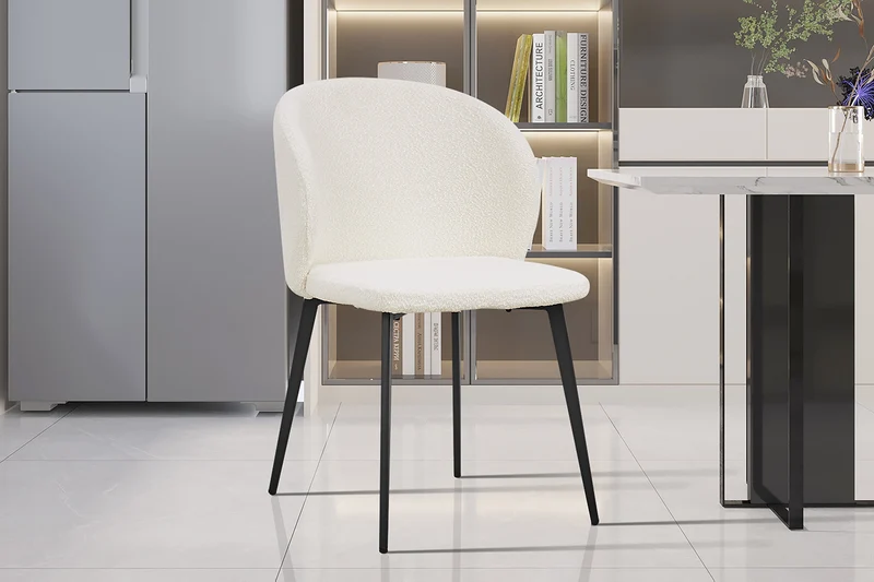Chaise Toledo Bouclé Blanc