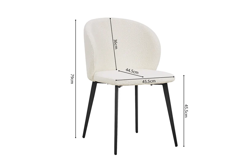 Chaise Toledo Bouclé Blanc