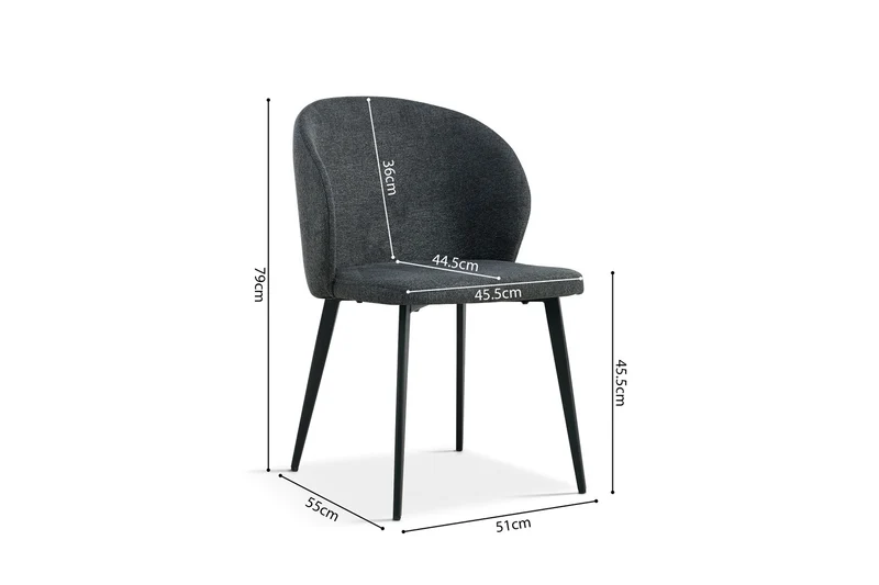 Chaise Toledo Tissu Gris foncé