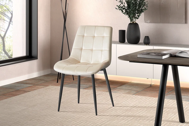 Chaise Juta Velours Beige