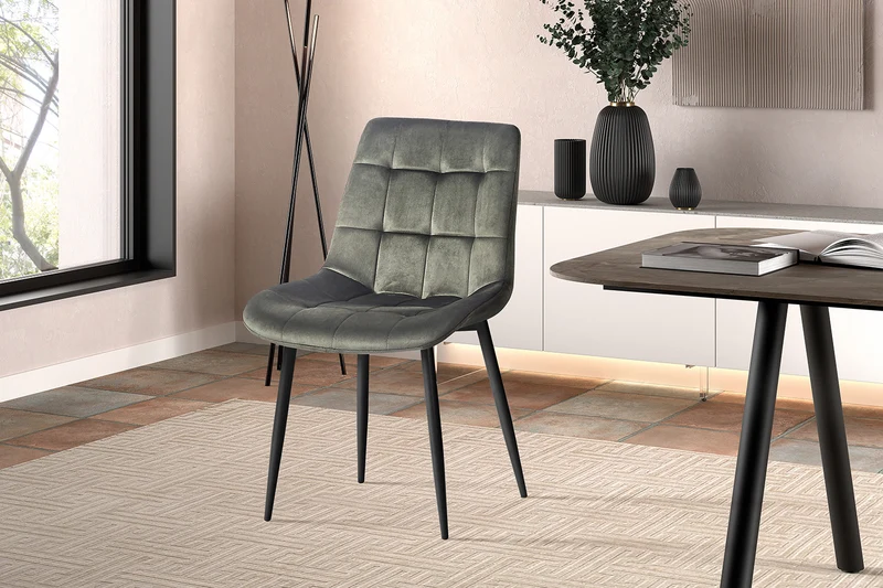 Chaise Juta Velours Vert