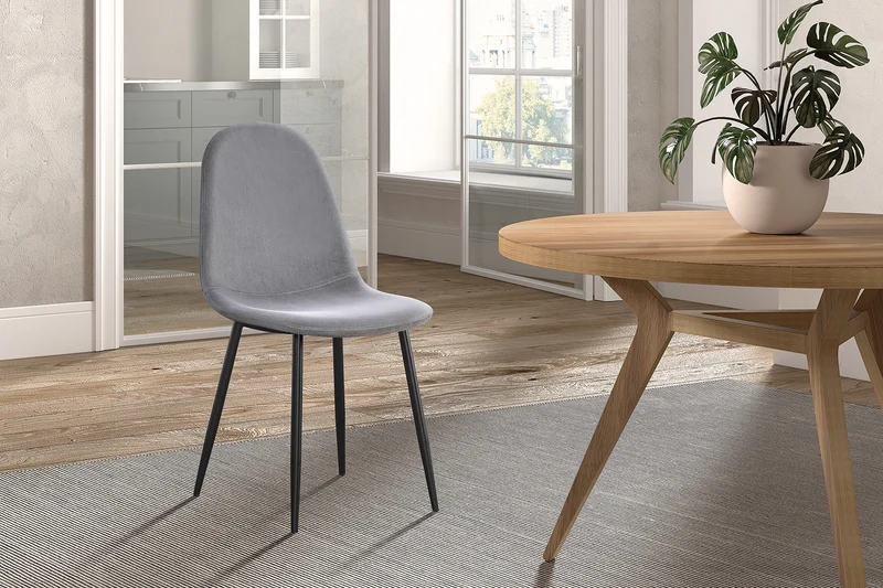 Chaise Boy Velours Gris