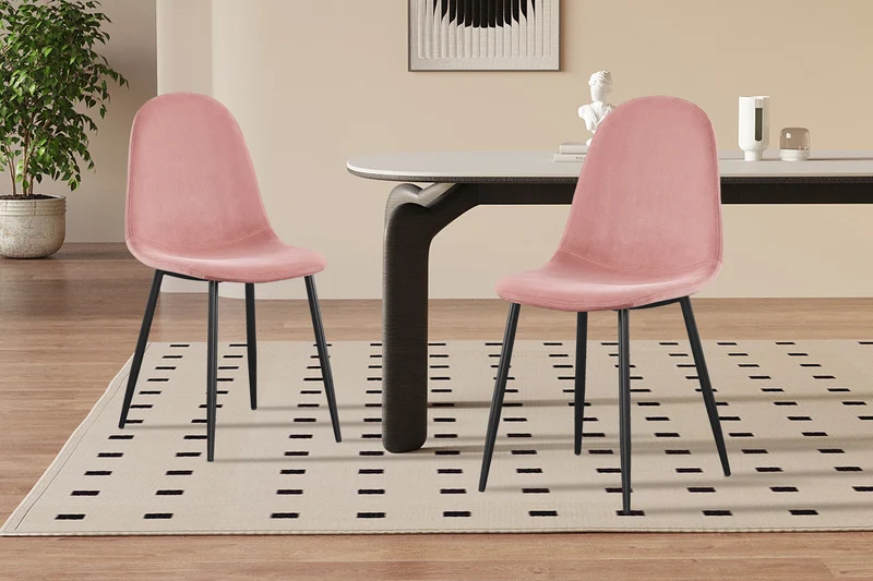 Chaise Boy Velours Rose