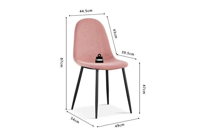 Chaise Boy Velours Rose