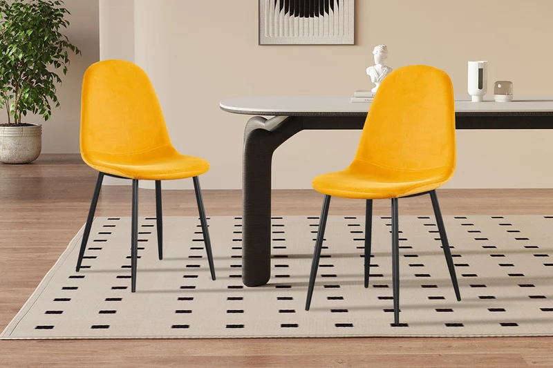 Chaise Boy Velours Jaune