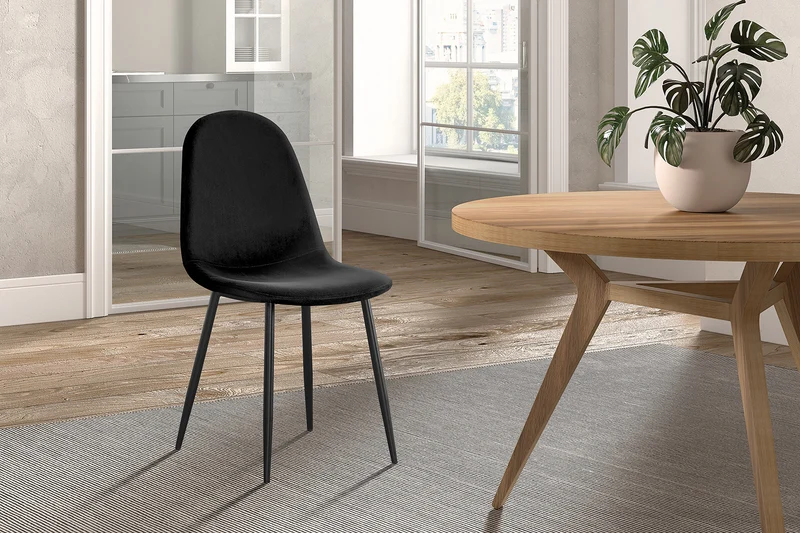 Chaise Boy Velours Noir