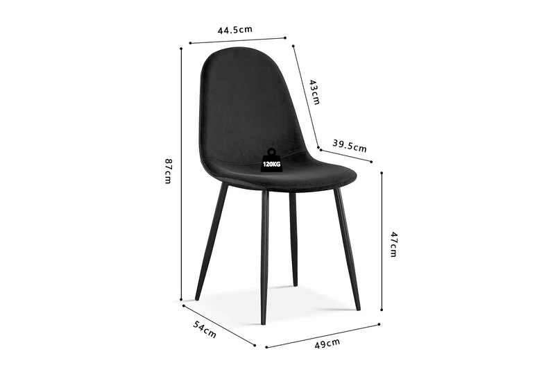 Chaise Boy Velours Noir