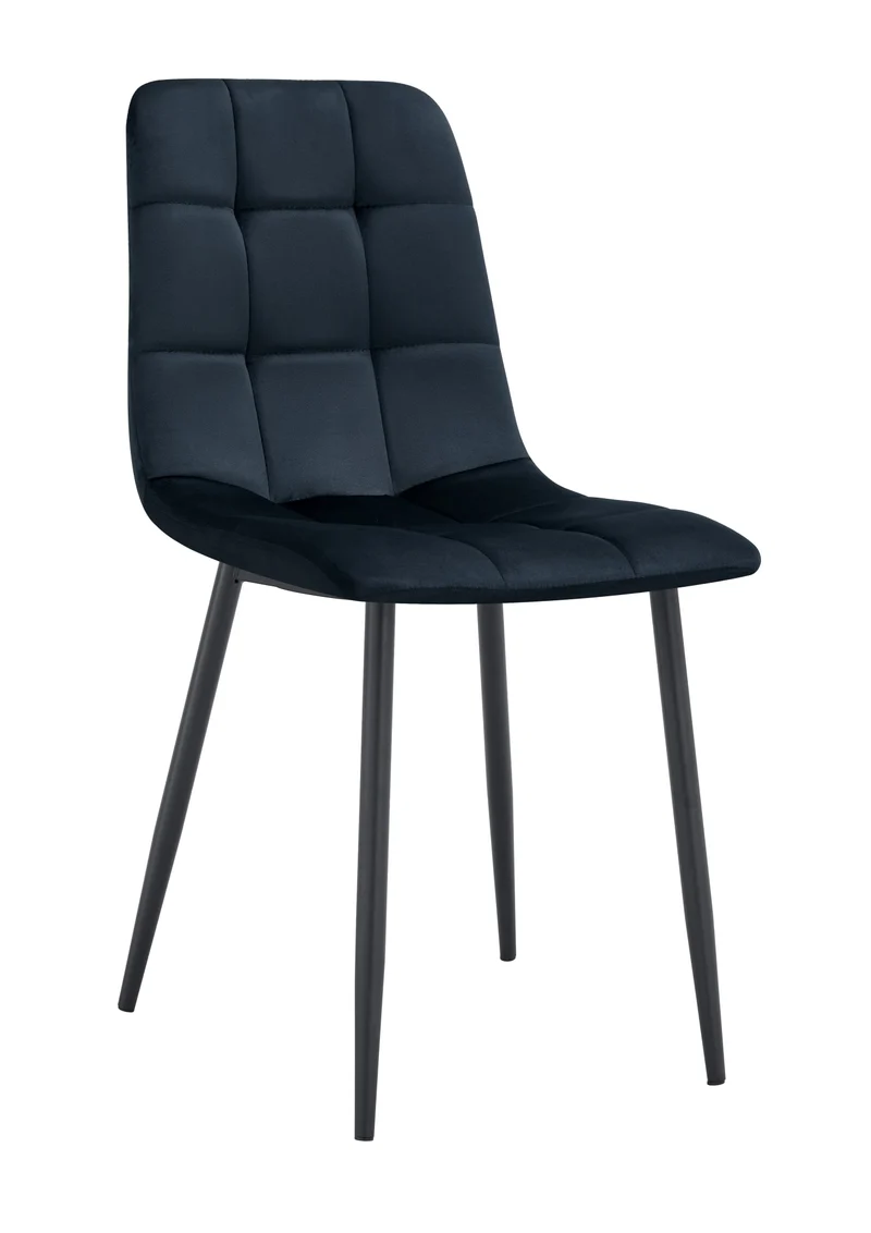 CHAISE ELISA PIED METAL NOIR VELOURS NOIR