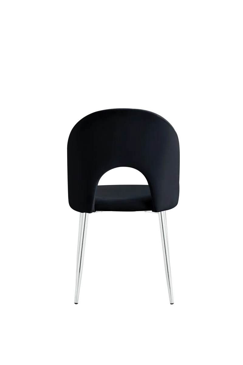 CHAISE TEDDY NOIR PIED CHROME