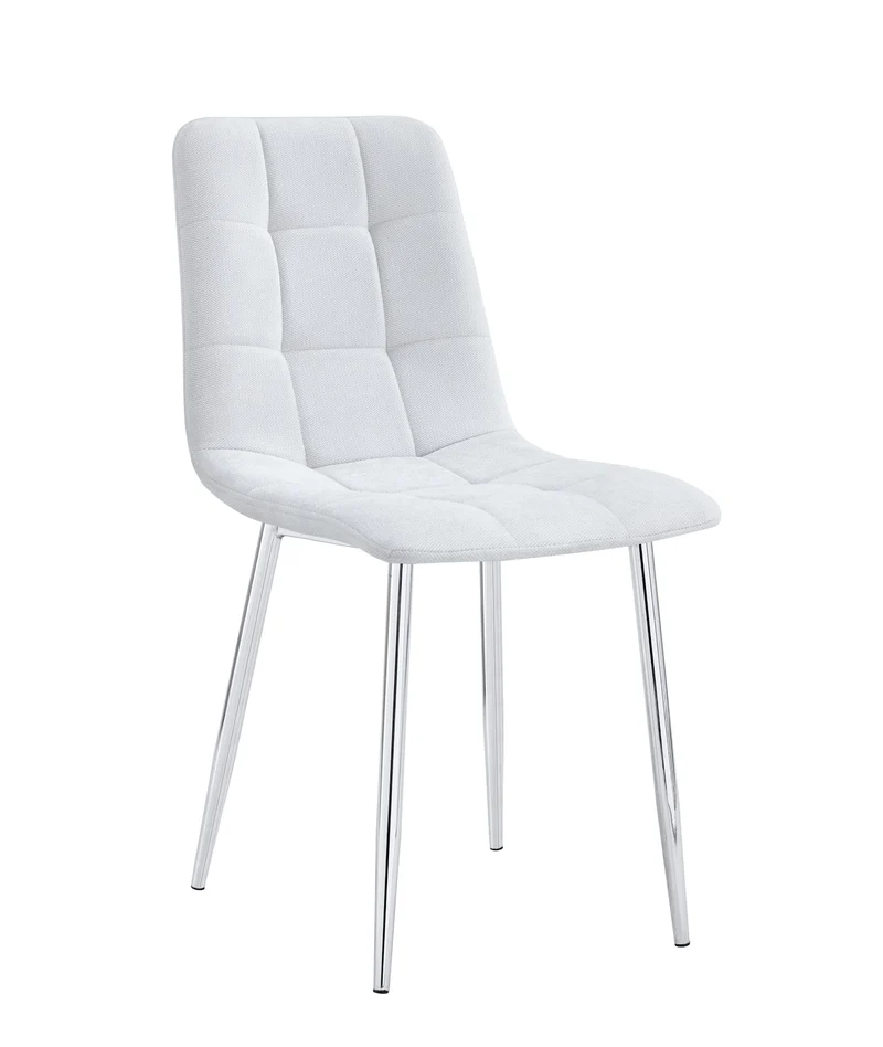 CHAISE ELISA PIED CHROME SERGE GRIS