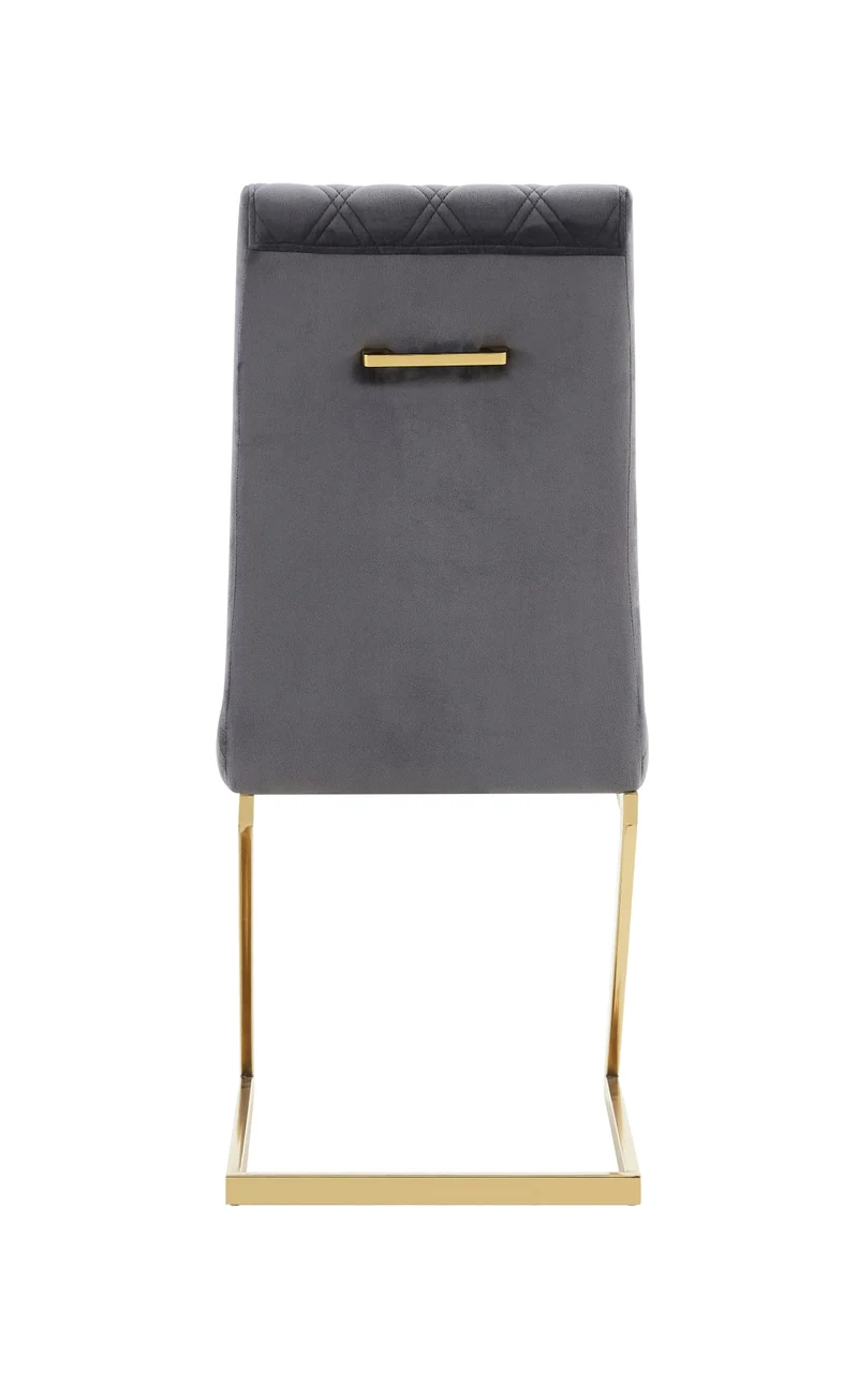 CHAISE COCOMAT MATELASSEE GOLD VELOURS ANTHRACITE