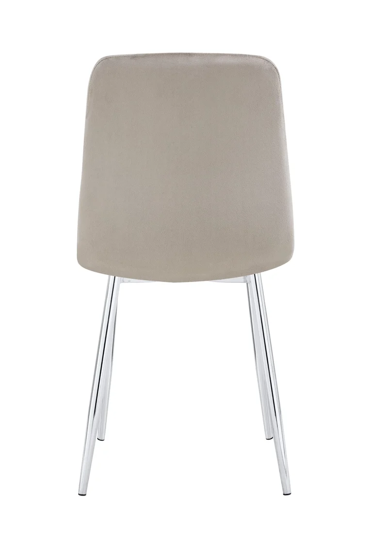 CHAISE ELISA PIED CHROME VELOURS TAUPE