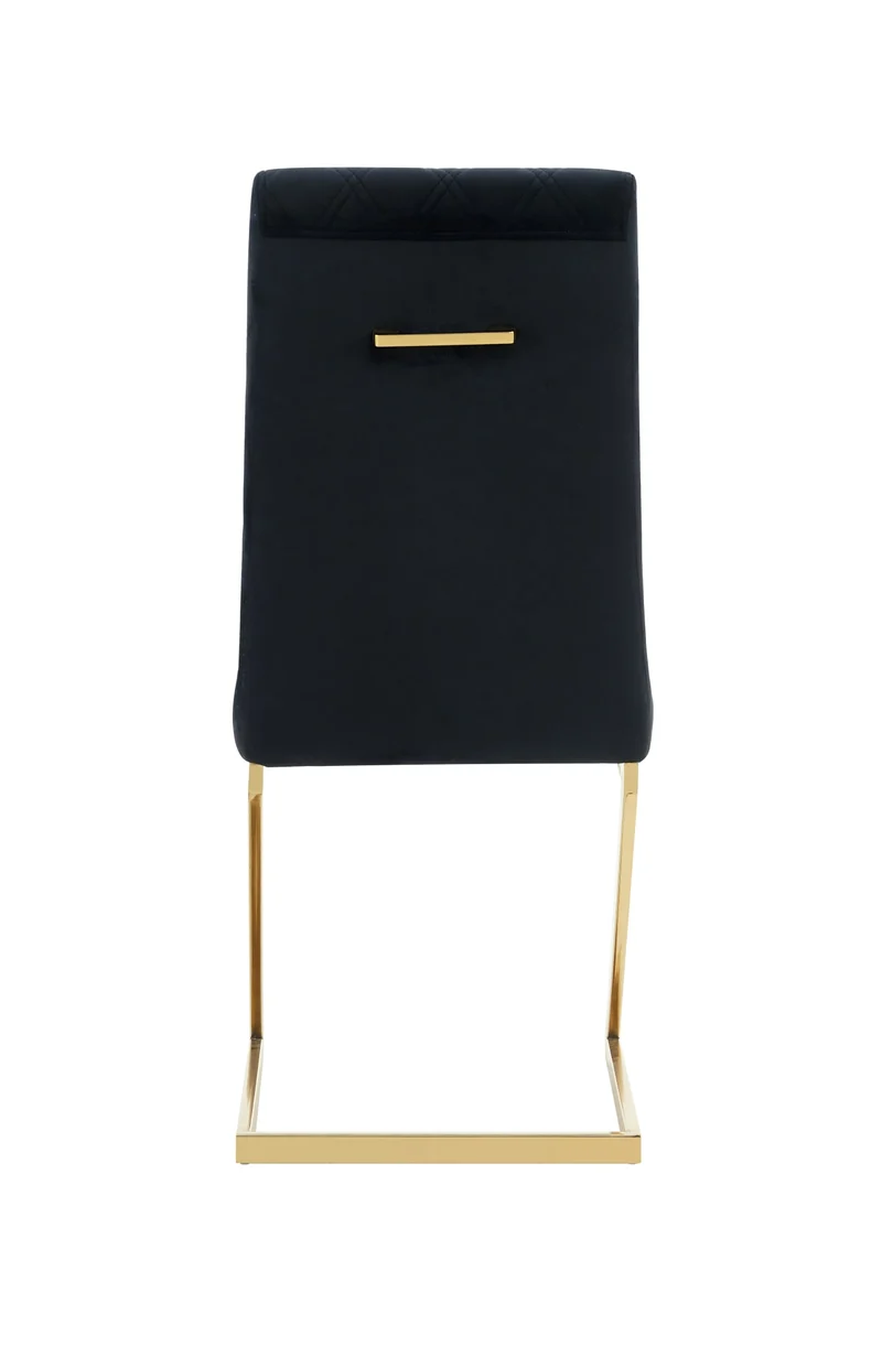 CHAISE COCOMAT MATELASSEE GOLD VELOURS NOIR