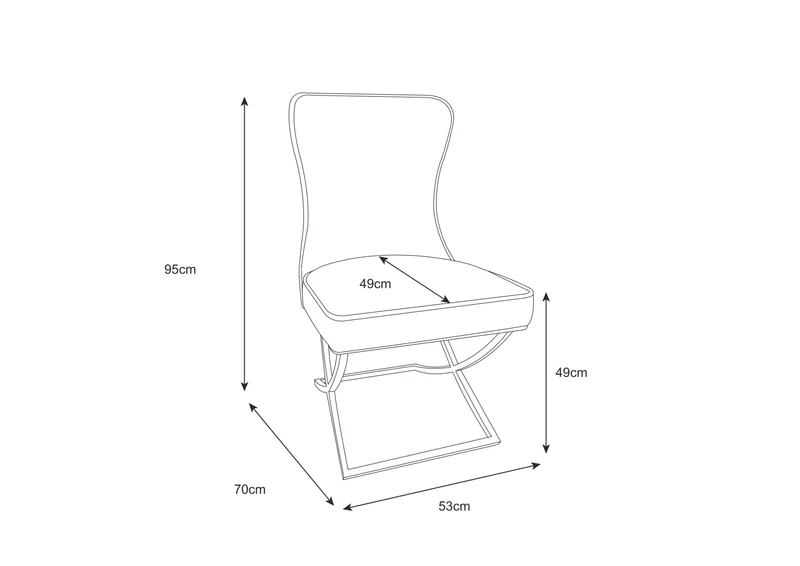 CHAISE GABRIELLE CHROME VELOURS ROSE PALE