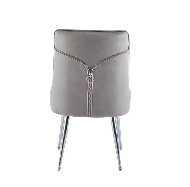CHAISE ZIP CHROME VELOURS MOKA