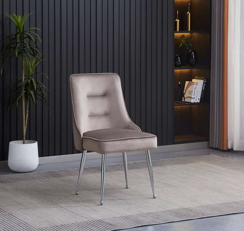 CHAISE ZIP CHROME VELOURS MOKA