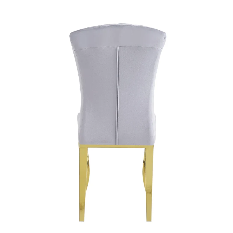 Chaises baroque Louis pied gold tissu velours gris