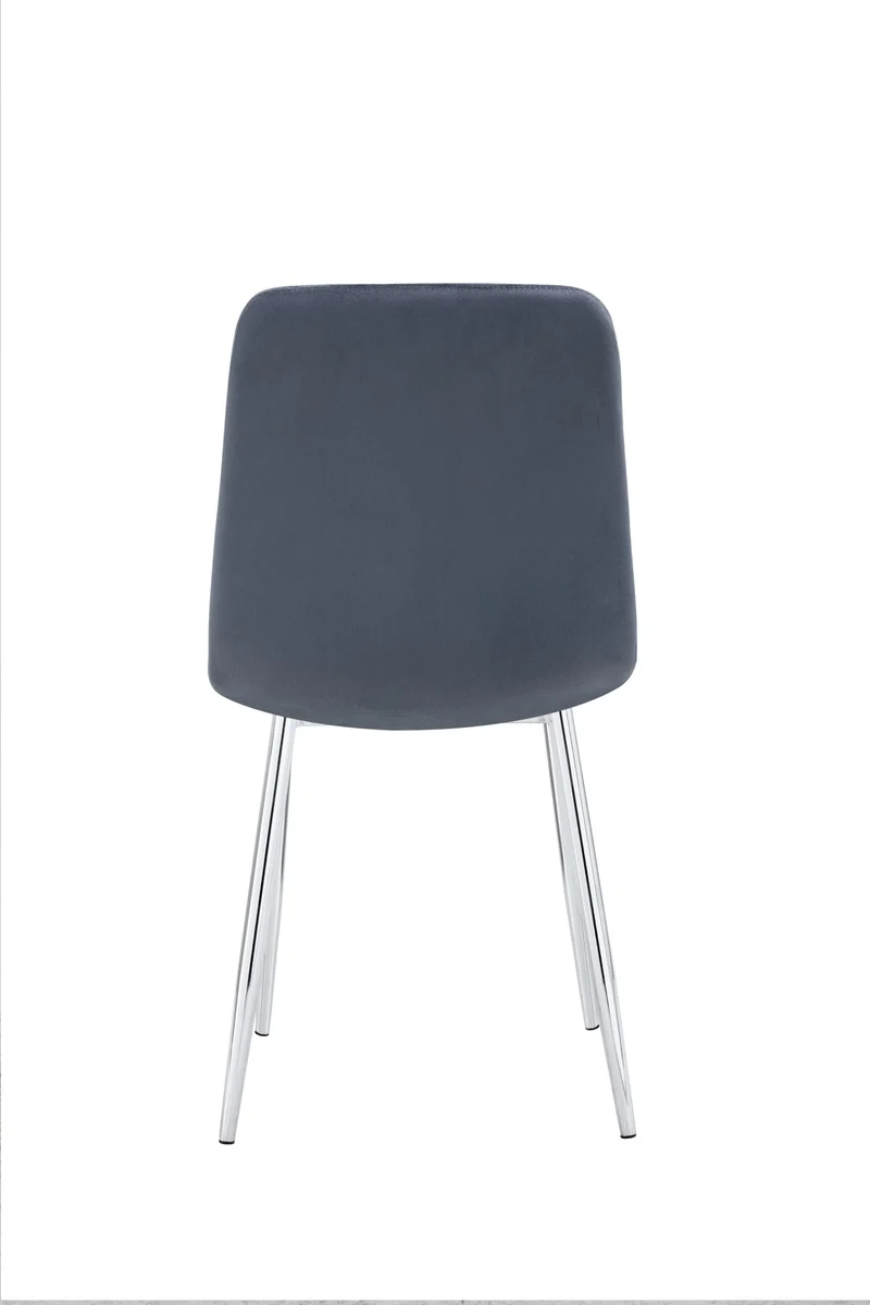 CHAISE ELISA PIED CHROME VELOURS ANTHRACITE